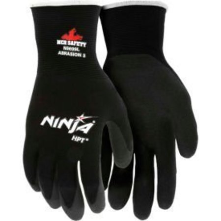 MCR SAFETY MCR Safety N9699M Ninja® HPT PVC Coated Nylon Gloves, 15 Gauge, Medium, Black N9699M